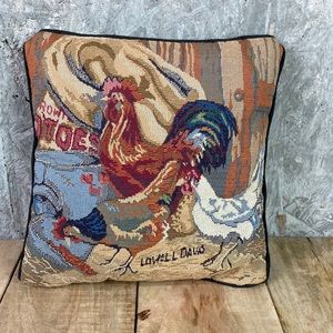 Chicken Tapestry Pillow 12X12